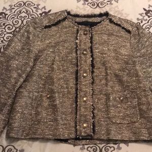 Zara gold tweed jacket size XL